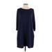 Wilfred Free Casual Dress - Shift: Blue Solid Dresses - Women's Size Small