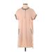 Zara Basic Casual Dress - Mini Crew Neck Short sleeves: Tan Print Dresses - Women's Size X-Small