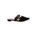 R | Label Sandals: Slip-on Chunky Heel Casual Black Solid Shoes - Women's Size 7 - Pointed Toe