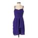 J.Crew Casual Dress - Party Sweetheart Sleeveless: Purple Print Dresses - Women's Size 2