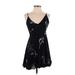 Silence and Noise Casual Dress - DropWaist: Black Acid Wash Print Dresses - Women's Size Small