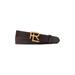 Monogram Buckle Leather Belt