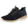 Slip-On Sneaker RIEKER, Damen, Gr. 40, blau (nachtblau), Textil, Nubuklederimitat, casual, Schuhe Sneaker, Schlupfschuh, Halbschuh, Slipper, Freizeitschuh mit Elastikeinstieg