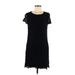 Laundry by Shelli Segal Cocktail Dress - Shift Scoop Neck Short sleeves: Black Solid Dresses - Women's Size 6