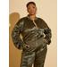 Plus Size Ruched Satin Jacket