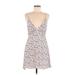 AaKaa Casual Dress - A-Line V Neck Sleeveless: Ivory Dresses - Women's Size Medium