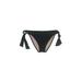 Betsey Johnson Swimsuit Bottoms: Black Print Swimwear - Women's Size Large