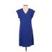 Kate Spade New York Casual Dress - Shift V Neck Short sleeves: Blue Dresses - Women's Size 4