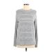 St. John's Bay Pullover Sweater: Gray Print Tops - Women's Size Medium