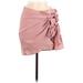 Shein Casual Mini Skirt Mini: Pink Print Bottoms - Women's Size 1X