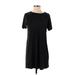 I. Joah Casual Dress - Mini High Neck Short sleeves: Black Print Dresses - Women's Size Small