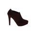 Dana Davis Ankle Boots: Slip On Stilleto Minimalist Burgundy Print Shoes - Women's Size 10 - Almond Toe