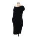 Gap - Maternity Casual Dress - Sheath Boatneck Short sleeves: Black Print Dresses - Women's Size Large