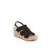 Wide Width Women's Darby Sandal by LifeStride in Black Fabric (Size 10 W)