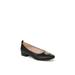 Wide Width Women's Cameo 2 Flat by LifeStride in Black Faux Leather (Size 6 W)