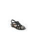 Wide Width Women's Yung Sandal by LifeStride in Black Faux Leather (Size 7 1/2 W)