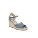 Wide Width Women's Tess Sandal by LifeStride in Denim Faux Leather (Size 8 W)