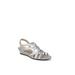 Wide Width Women's Yung Sandal by LifeStride in Silver Faux Leather (Size 7 W)