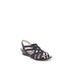 Wide Width Women's Yung Sandal by LifeStride in Navy Faux Leather (Size 6 W)