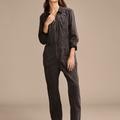 Lucky Brand Denim Long Sleeve Jumpsuit - Women's Clothing Outerwear Jean Denim Jackets in Soft Black, Size XL