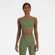 New Balance Women's NB Sleek Medium Support Sports Bra in Green Poly Knit, size X-Small