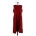 Eileen Fisher Casual Dress High Neck Sleeveless: Burgundy Solid Dresses - Women's Size Medium