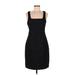 Banana Republic Cocktail Dress - Sheath Square Sleeveless: Black Print Dresses - Women's Size 8
