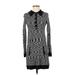 Missoni For Target Casual Dress High Neck Long sleeves: Black Color Block Dresses - Women's Size X-Small