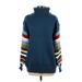 Weekend Suzanne Betro Turtleneck Sweater: Blue Color Block Tops - Women's Size Small