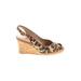 Stuart Weitzman Wedges: Tan Leopard Print Shoes - Women's Size 6