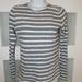 J. Crew Tops | J. Crew Gray/White Striped Ls Shoulder Zippers Size Xs Women's Nwot | Color: Gray/White | Size: Xs