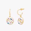 Kate Spade Jewelry | Kate Spade Coffee Break Donut Huggies Earring Nwt | Color: Gold/White | Size: Os