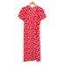 J. Crew Dresses | J. Crew V Neck Short Sleeve Floral Wrap Dress Tie Waist Red/White Size 12 | Color: Red/White | Size: 12