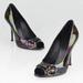 Gucci Shoes | Gucci Vernice Soft Floyd Nero Multicolor Heels - Size 38.5 | Color: Black/Purple | Size: 8.5