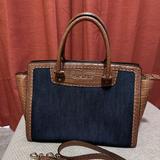 Michael Kors Bags | Michael Kors Denim Handbag - Selma Pick Stitch Top Zip Satchel Dark Blue Denim | Color: Blue | Size: Os