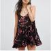 Free People Dresses | Free People Floral Printed Voile And Lace Tunic Slip | Color: Black/Pink | Size: Xs