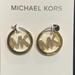 Michael Kors Jewelry | Michael Kors Gold Tone Pave Hoop Logo Earrings | Color: Gold | Size: Os