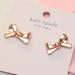 Kate Spade Jewelry | Kate Spade Bow Earrings Rose Gold Skinny Mini | Color: Gold | Size: Os