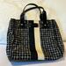 Kate Spade Bags | Kate Spade New York Striped Geometric Pattern Shoulder Tote Bag Black & Cream | Color: Black/Cream | Size: Os