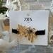 Zara Jewelry | New! Mod Black Velvet & Metal Choker By Zara | Color: Black/Gold | Size: Os