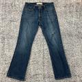 Levi's Jeans | Levis 527 Jeans Mens 34x34 Blue Denim Boot Cut Low Rise Distressed Western Rodeo | Color: Blue | Size: 34