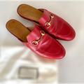 Gucci Shoes | Authentic Princetown Red Leather Slipper | Color: Gold/Red | Size: 37.5eu