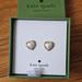 Kate Spade Jewelry | Kate Spade New York Cubic Zirconia Heart Halo Stud Earrings | Color: Cream/Gold | Size: Os