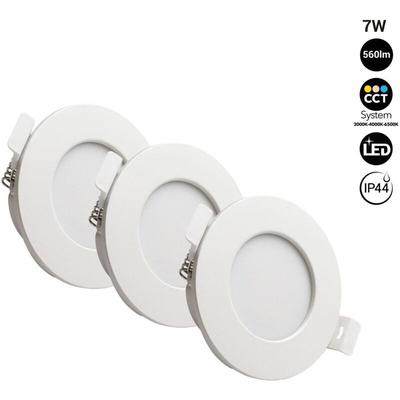 Barcelona Led - Pack x 3 - Downlight led étanche cct - 7W - IP44 - Coupe ø