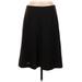 Ann Taylor Casual A-Line Skirt Knee Length: Black Bottoms - Women's Size 8