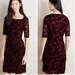 Anthropologie Dresses | Anthropologie Burgundy Lace And Black Velvet Dress By Maeve Size 4 | Color: Black | Size: 4