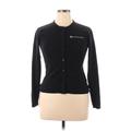 Port Authority Cardigan Sweater: Black Color Block Sweaters & Sweatshirts - Women's Size Large