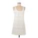 Velvet Torch Casual Dress - Shift Scoop Neck Sleeveless: White Solid Dresses - Women's Size Medium