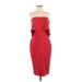 Likely Cocktail Dress - Sheath Strapless Sleeveless: Red Solid Dresses - Women's Size 4
