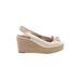 H&M Wedges: Slingback Platform Boho Chic Ivory Print Shoes - Women's Size 40 - Open Toe